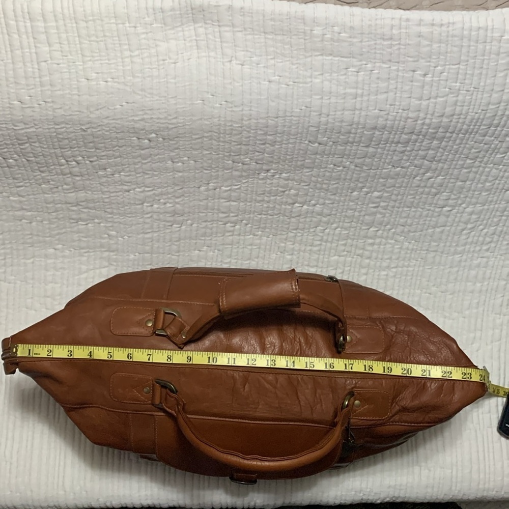 Claire Chase Laramie Leather Saddle Duffel Minimalist Quite Contemporary Travel - Picture 11 of 16